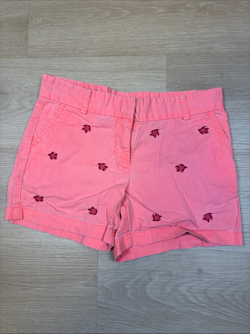 Vineyard Vines Coral Pink Embroidered Turtle Shorts